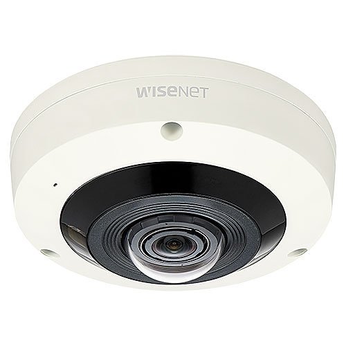 Hanwha XNF-8010RVM X-Series 6MP IR Vandal 360° Mobile Fisheye Camera, 1.6mm Fixed Lens, Ivory