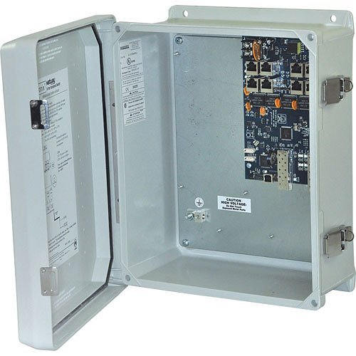 Altronix NETWAYSP8WPN PoE+ Outdoor Hardened Switch in Enclosure, Dual 1G Fiber SFP, Ports 10/100/1000 PoE/PoE+, Configurable for 2x 60W Hi-PoE and ports 10/100 PoE/PoE+, LINQ