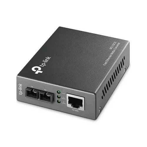 TP-Link MC110CS Media Converter, 10/100Mbps RJ45 to 100M single-mode SC fiber, up to 1.2miles, chassis mountable