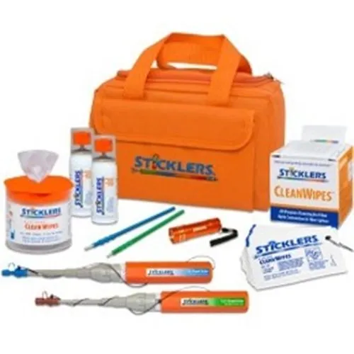 Sticklers MCC-FK08 High-Volume Fiber Optic Cleaning Kit, 2300+ Cleans, Orange Bag