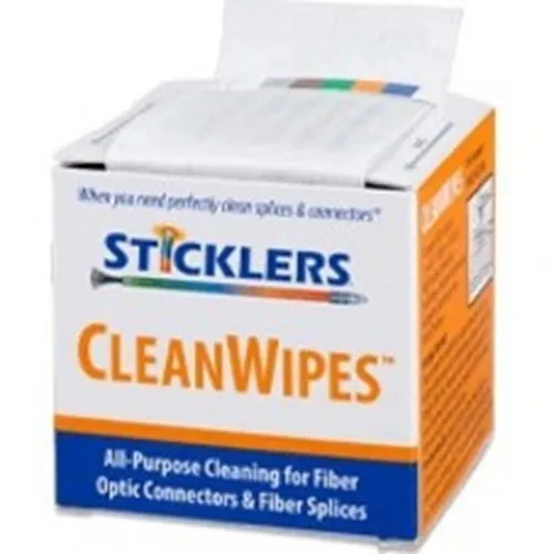 Sticklers MCC-WCS100 CleanWipes Optical Grade Cleaning Wipes for Fiber End-Faces, 600+ cleans, 100-pack