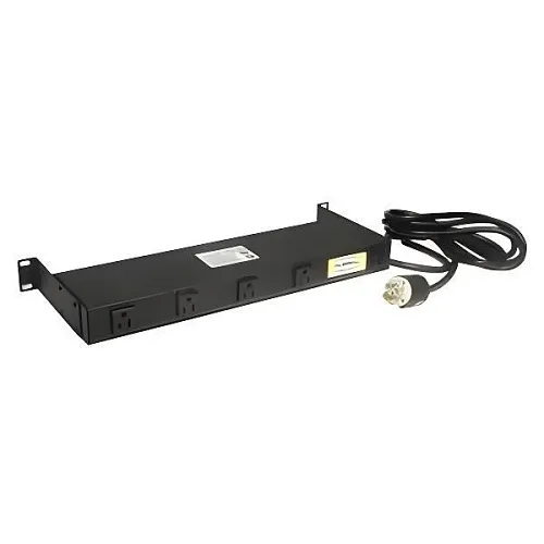 Hubbell MCCPSS19 Cabinet Power Strip Surge Protection, 19" Rack Mount, 10 Rear Outlets, 15A/120V, Flush