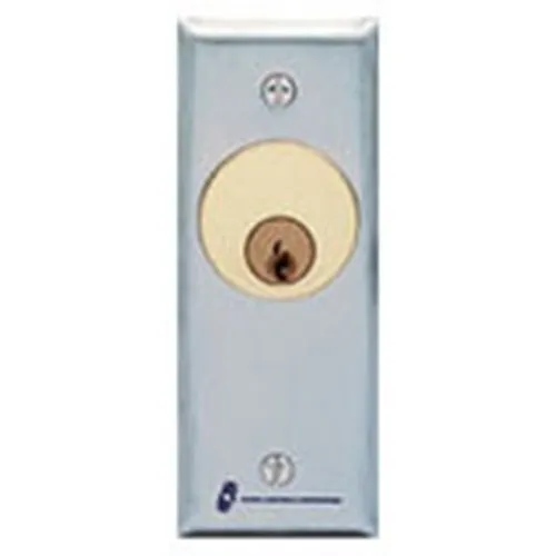 Alarm Controls MCK-1 MCK Series 1.75" Mortise Cylinder Key Switch Station, SPDT Momentary