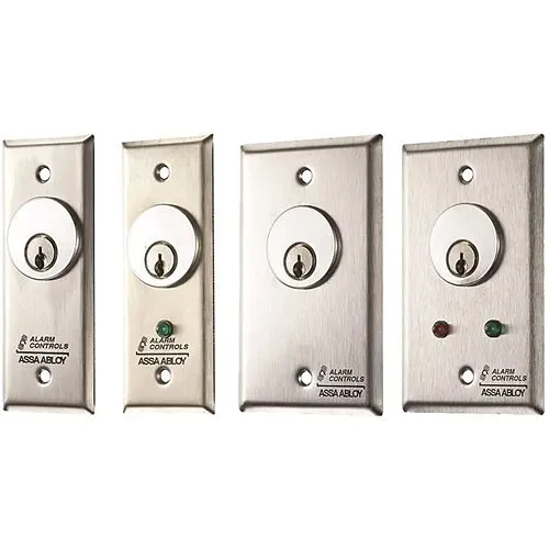 Alarm Controls MCK-2-2 MCK Series 1.75" Mortise Cylinder Key Switch, SPDT Alternate, Green LED