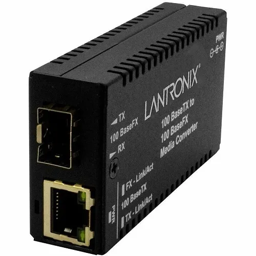 Lantronix M/E-TX-FX-01(SFP)-SA Media Converter, Mini 100BASETX to 100BASEX SFP SA