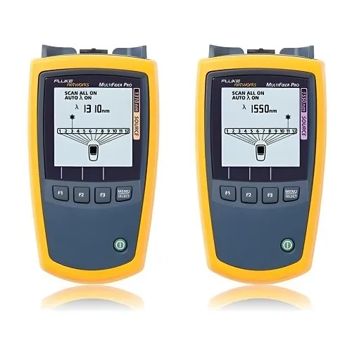 Fluke MFTK1200 MultiFiber Pro 850nm Multimode Kit, Includes MultiFiber Pro Power Meter, 850nm Light Source, Test Reference Cords, MPO Adapters, Magnetic Strap Attachments and Carrying Case