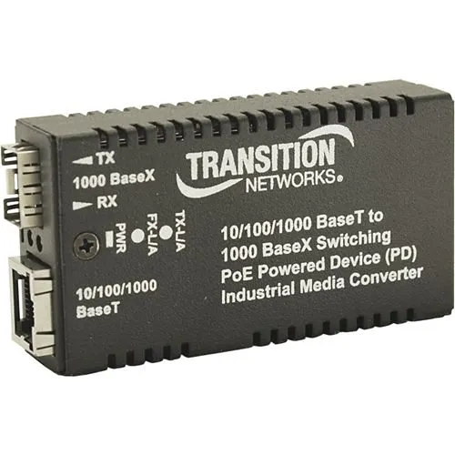 Lantronix M/GE-ISW-SFP-01-URX Media Converters 10/100/1000BaseTX to 1000Base SFP Industrial Uni Directional RX