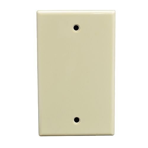 Weltron 44-030BLK-IVY Single Gang Blank Faceplate, Ivory