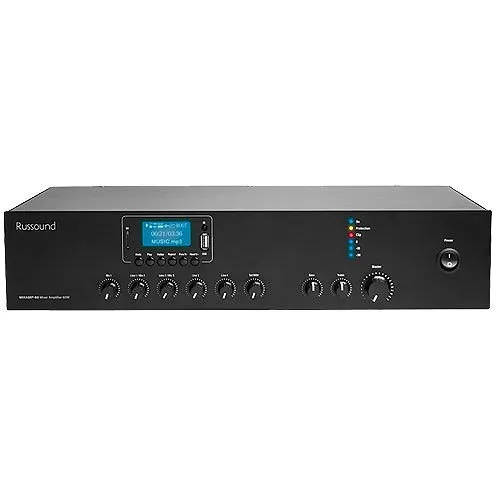 Russound MIXAMP-60 70V Mixer Amplifier with Media Player, FM Tuner, Bluetooth Receiver, USB, SD Card MP3 Player, 70V