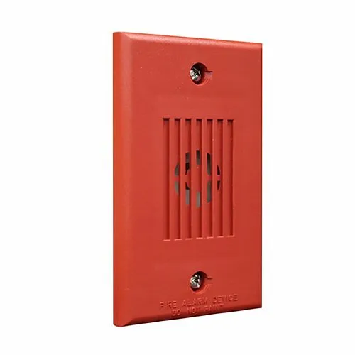 Eaton Wheelock MIZ-24S-R MIZ Mini Horn, Wall, 24V, Temporal/Continuous, Indoor, Red