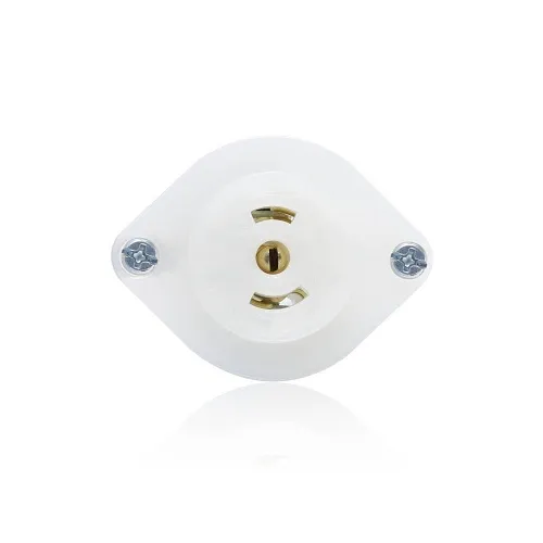 Leviton ML2-PER Outlet Connector Midget Lock Ground, 15A 125V, White