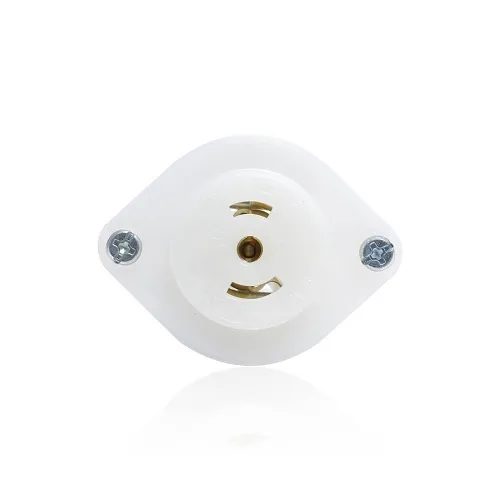 Leviton ML3-PER Midget Locking Plastic, 3-Pole 3-Wire, 15A 125/250V, White