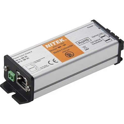 Nitek MM-100 1-Channel 10/100 Fiber Media Converter for Multimode