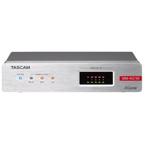 TASCAM MM-4D/IN-X 4-Channel Mic / Line Input Dante Converter with Built-In DSP Mixer