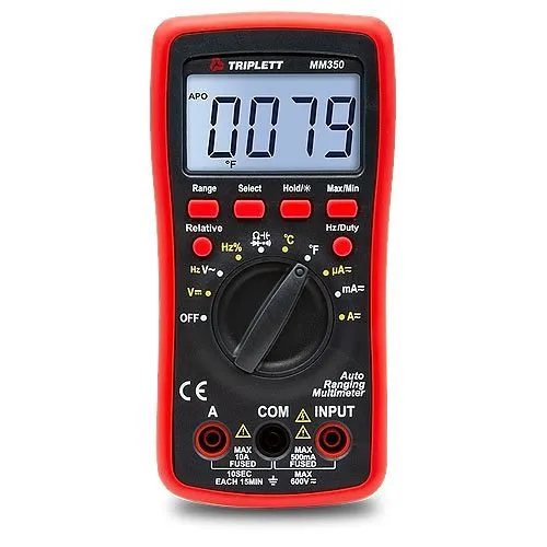 Triplett MM350 3-1/2 Digit 4000 Count True RMS Auto Ranging Digital Multimeter (Replaces 1101-B)