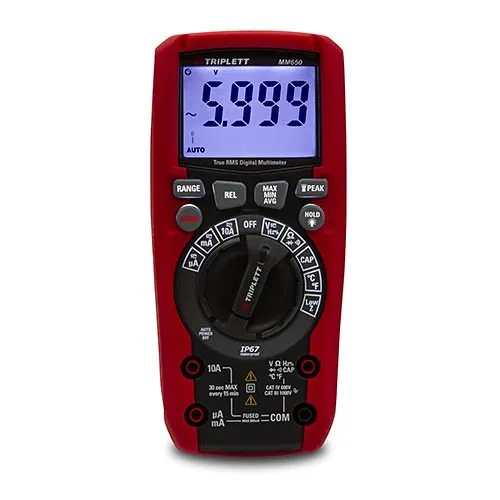 Triplett MM650 6000 Count True RMS High Performance Digital Multimeter, Waterproof
