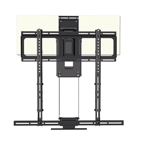 MantelMount MM720 Pro Series Pull Down TV Mount, 80-Degrees Extended Swivel with Included Adapter, 9-Degrees Tilt, Black Matte