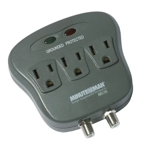 Minuteman MMS130C 3-Outlet Surge Suppressor with Coax Protection