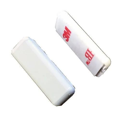 Nascom MN1225100WP Overmolded White Nd Magnet L1XW1/4XH1/8 Inch with VHB Tape