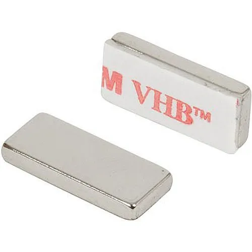 Nascom MN123787X25 NdFeB Grade N35 Nickel Plated Magnet, H1/8" W3/8" L7/8", Silver