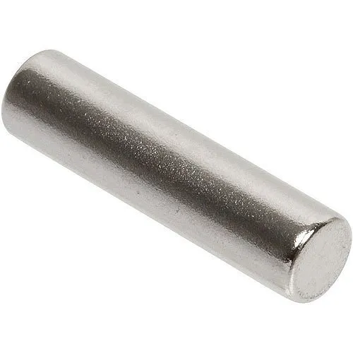Nascom MN25100 NdFeB Grade N35 Nickel Plated Magnet, Magnetized through Length, 1/4" 1", Silver