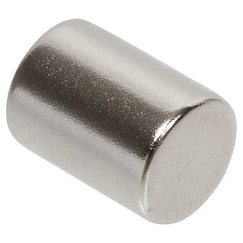 Nascom MN3750 NdFeB Grade N35 Nickel Plated Magnet, D3/8" L1/2", Silver