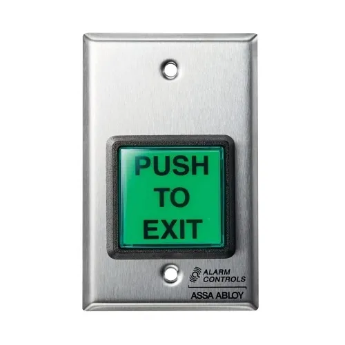 Alarm Controls MP-28L Mini-Plate with Large 1/2" Red LED, 12/24 VDC, Chrome Plated Brass