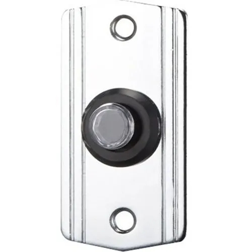 Alarm Controls MP-44 Mini Remote Wall Plate with Indicating Push Button, Chrome Plated Brass
