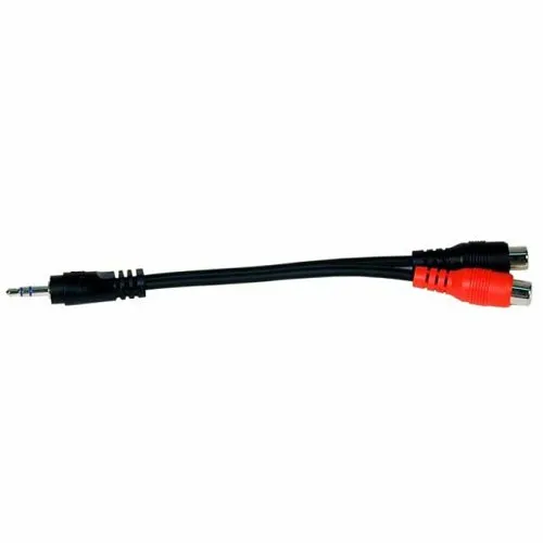 Comprehensive MP/2PJ-CS Stereo 3.5mm Mini Male to RCA Female Y-Cable, 6"