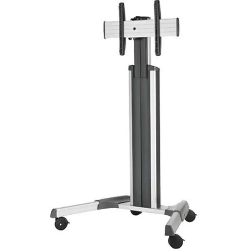 Chief MPAUS Medium Fusion Manual Height Adjustable Mobile AV Cart, 50" up to 70", Silver