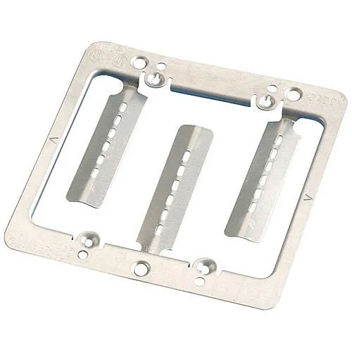 nVent CADDY MPLS2 Low Voltage Mounting Plate with Screws, 2-Gang, Plain Steel