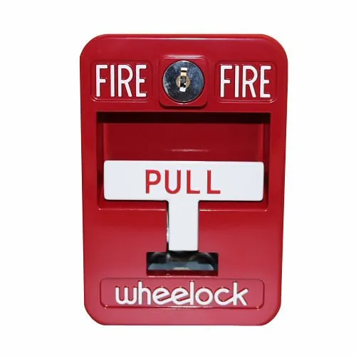 Eaton Wheelock MPS-100 MPS Manual Pull Station, SPST, Single Action, Key Reset, Indoor/Outdoor, Red