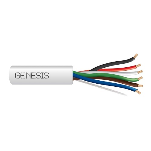 Genesis 21065501 22/6 Stranded Unshielded Cable, Riser, CMR, FT4, 500' (152.4 m) Pull Box, White
