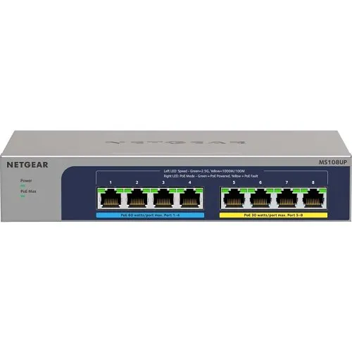 Netgear MS108UP 8-port Multi-Gigabit 2.5G Ultra60 PoE++ Ethernet Unmanaged Switch