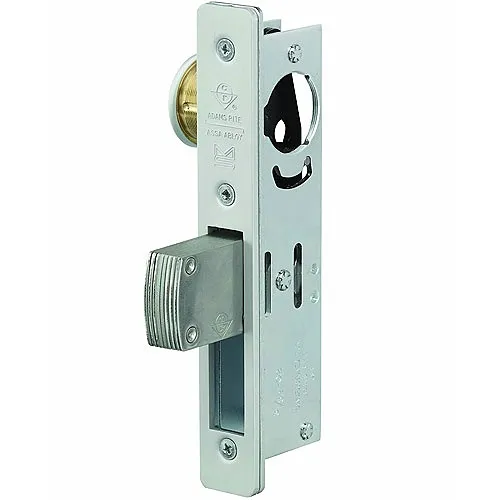 Adams Rite MS1850S-310-628 MS1850S Series MS Deadlock with Straight Bolt, 1-1/8" Backset, Flat Faceplate, Non-Handed, Clear Anodized