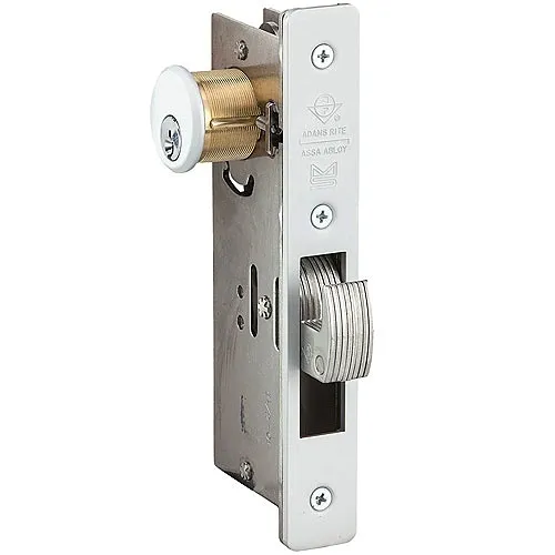 Adams Rite MS1950-350-313 MS1950 Series MS Deadlock with Hook Bolt, 1-1/8" Backset, Flat Faceplate, Non-Handed, Dark Bronze Anodized