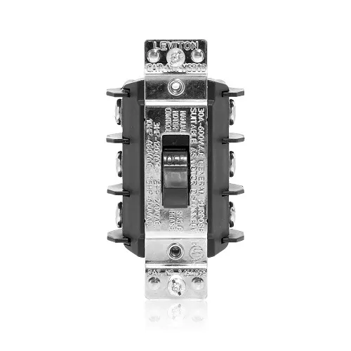 Leviton MS303-DSS EB Non-Reversing Motor Starter, 3-Pole, 3-Phase, 30A, 600V