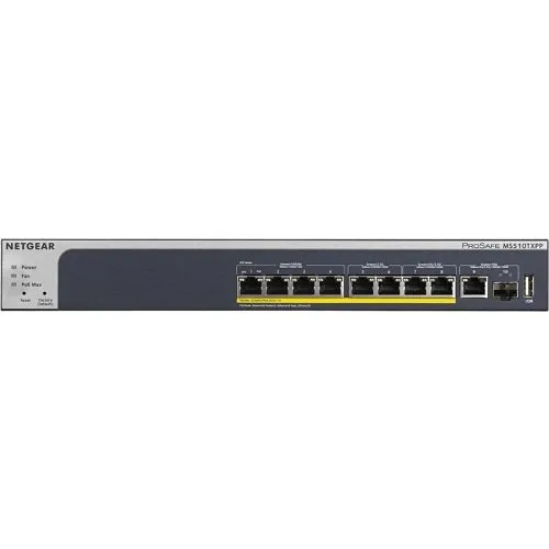 Netgear MS510TXPP 8-Port Multi-Gigabit Ethernet PoE+ Smart Switch with Dedicated 10-Gigabit Uplink Ports (1 Copper/1 SFP+)