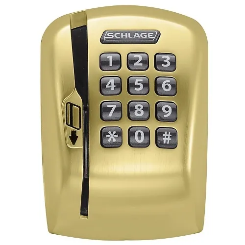 Schlage MSK 606 AD/CO Series Mag Stripe Reader, Plus Keypad Module, Satin Brass
