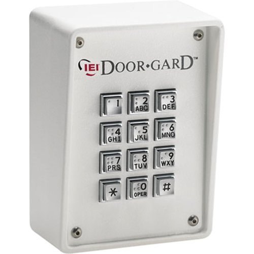 Linear 212R Door-Gard Indoor/Outdoor Surface-Mount Ruggedized Keypad Access Device, Brushed Metal