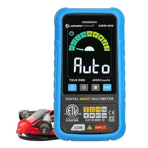Jonard Tools AMM-600 Automatic Intelligent Digital Multimeter, 600V