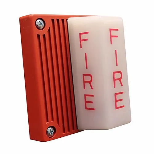 Eaton Wheelock MT Multitone Horn Strobe, Xenon, Wall, FIRE, Clear Lens, 115 cd, 120 VAC, Indoor/Outdoor, Red