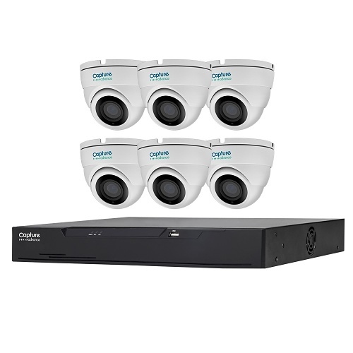 Capture Advance R2-HD8C5MPK Kit, 7-Piece, Includes (1) 8-Channel 5MP 2TB DVR and (6) 5MP HD Eyeball Camera with 2.8mm Lens