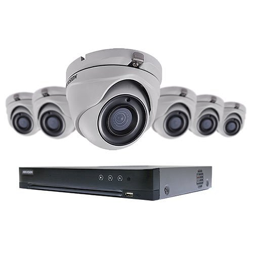 Hikvision T7208U2TA6 TurboHD 7-Piece Kit, (1) DS-7208HUI-K2 DVR, 2TB HDD (6) DS-2CE56H0T-ITMF 5MP Cameras