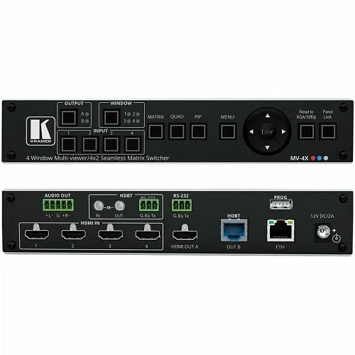 Kramer MV-4X 4-Window Multi–viewer/4x2 Seamless Matrix Switcher