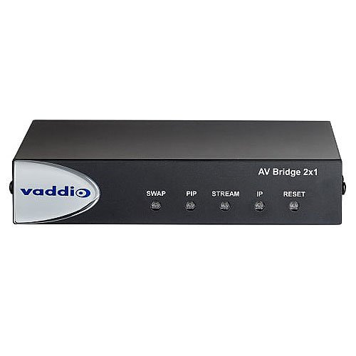 Vaddio 999-8250-000 AV Bridge 2x1 Video and Audio Mixer for Video Conferencing, Black