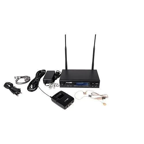 AtlasIED MW100BP-OE Wireless Microphone Kit with Wireless Weceiver (MWRCVR), Beltpack Wireless Transmitter (MWBPT), and Over Ear Microphone (MWOEM)