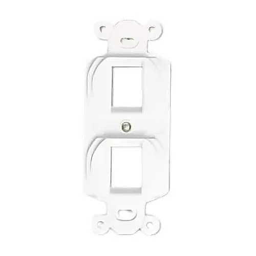 Siemon MX-E4F-02 Wall Plate Insert, White Duplex Mounting Frame, 4 Ports, Flat Design
