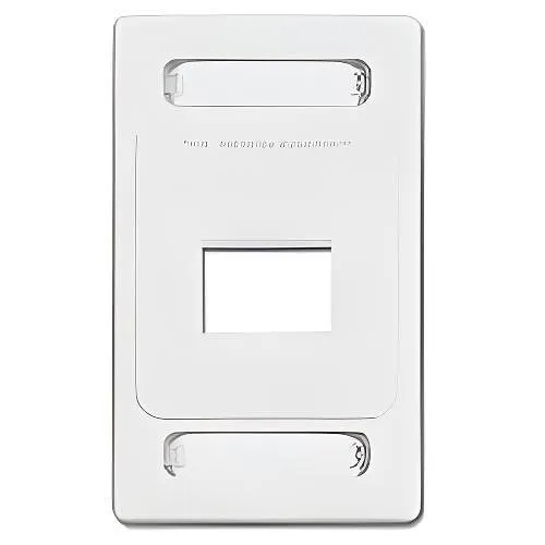 Siemon MX-FP-S-02-80 MAX 1-Gang and 2-Port Modular Flush Mount Faceplate, Light Ivory