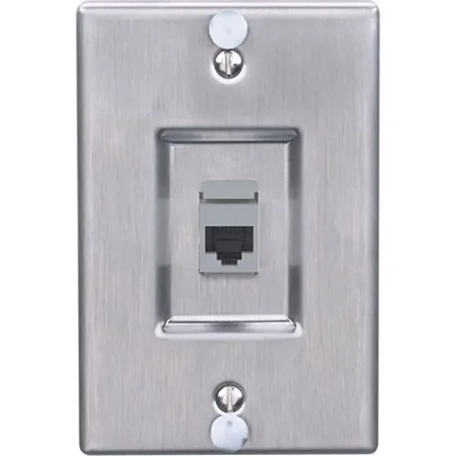 Siemon MX-WP-K6-SS Wall Plate Insert Kit, Single-Gang